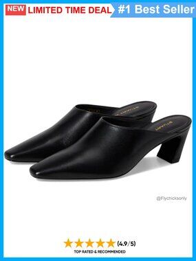 Leather Snip Toe Block Heel Mules Slip-On Dress Shoes